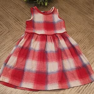 Red Plaid Sleeveless Dress Girls Size 6